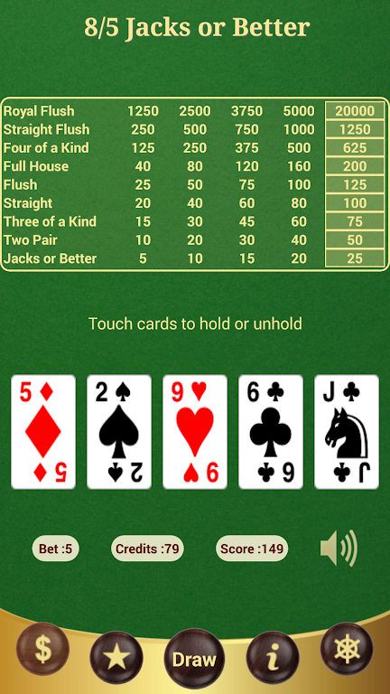 Schermata 8/5 Jacks or Better Poker 1