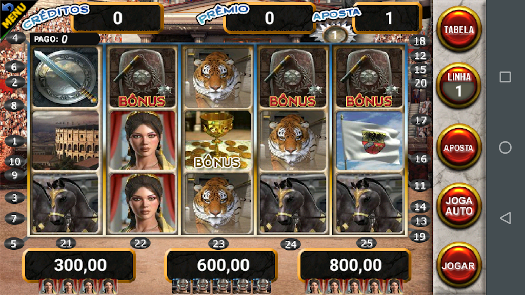 Gladiador Slot Caça Níquel Tangkapan skrin 0