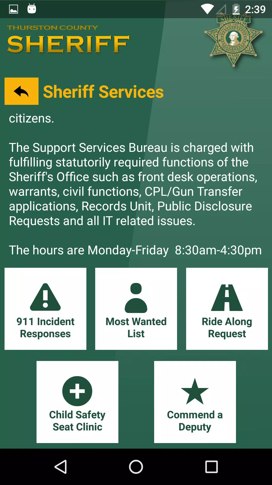 Thurston County Sheriff应用截图第2张