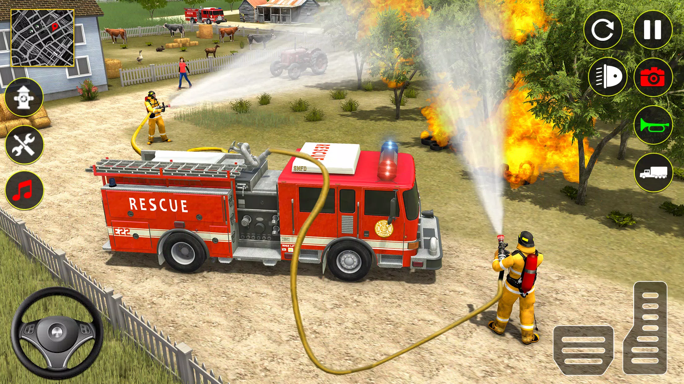 Fire Truck Rescue Sim Games 3d ภาพหน้าจอ 1