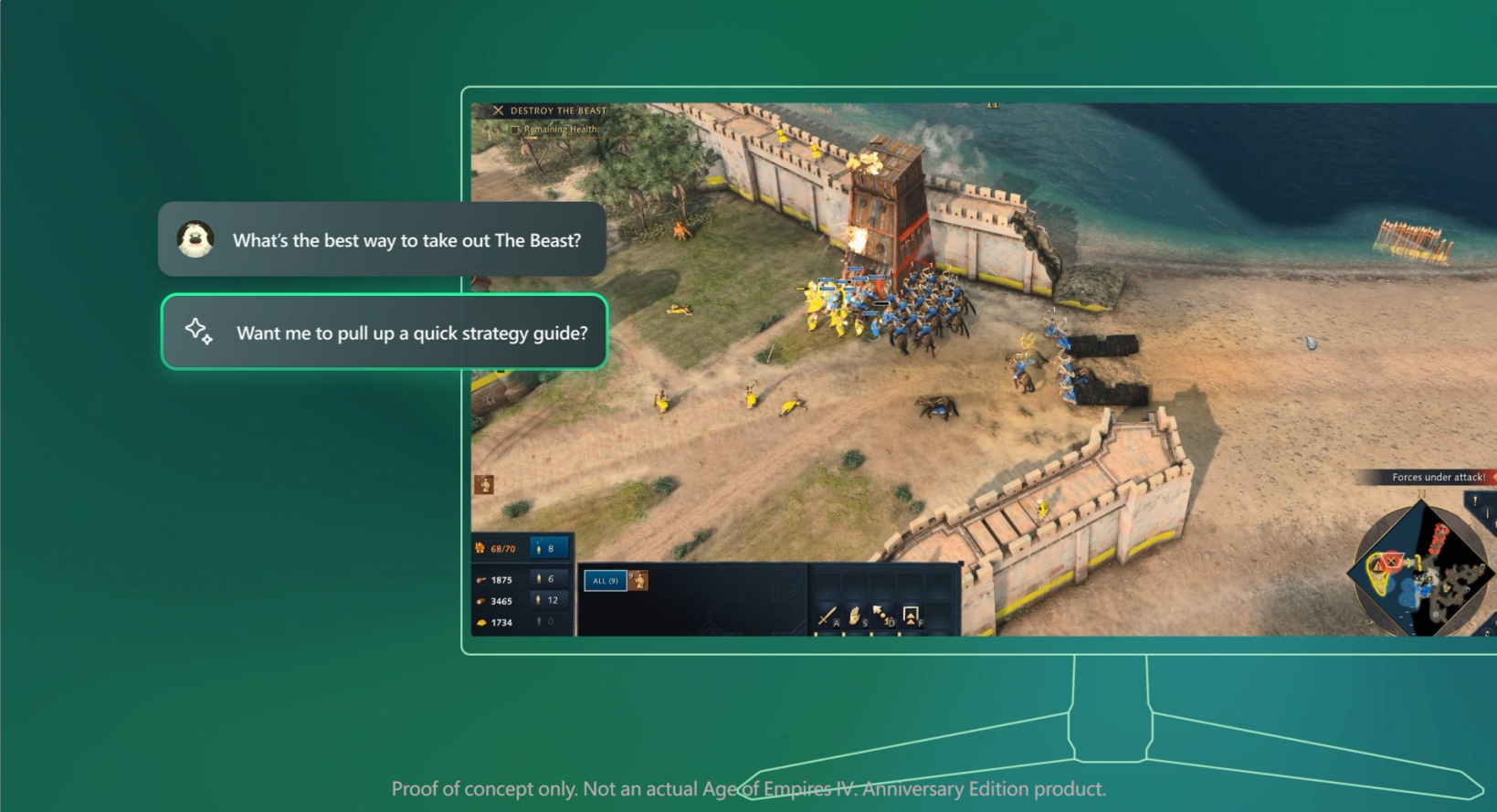 Microsoftの概念実証of Copilot Gaming in Actionの画像。
