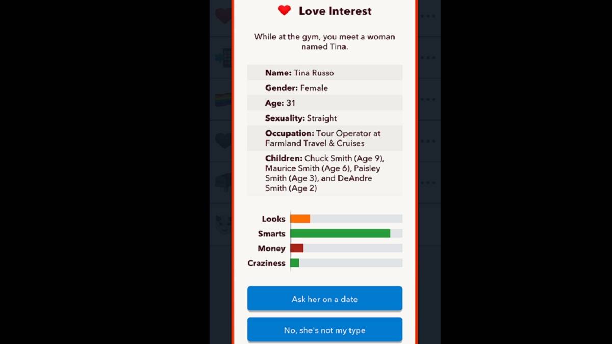 BitLife Date option at the Gym