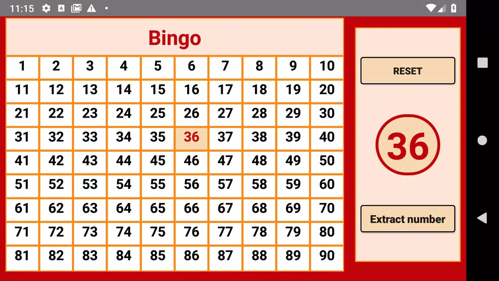 Bingo - numbers extractor - 90 numbers 스크린샷 0