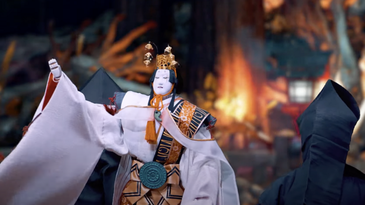 Ang prequel ng Kunitsu-Gami na ipinakita sa pamamagitan ng tradisyonal na teatro ng Japanese Bunraku
