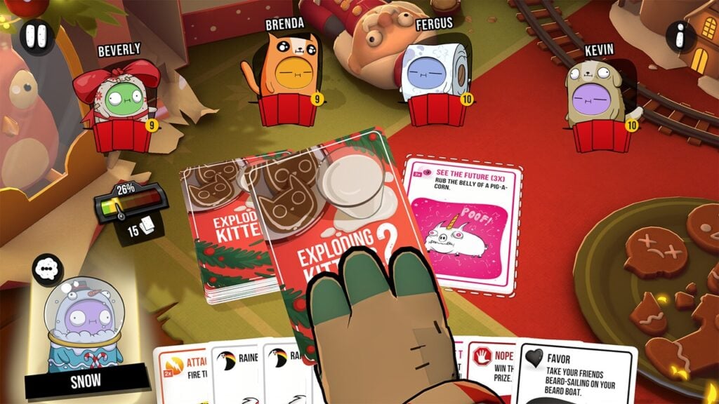 Exploding Kittens 2 fa cadere un pacchetto Babbo Natale per celebrare le vacanze!