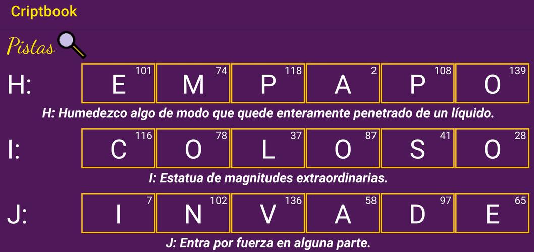 Schermata Criptogramas Literarios 3