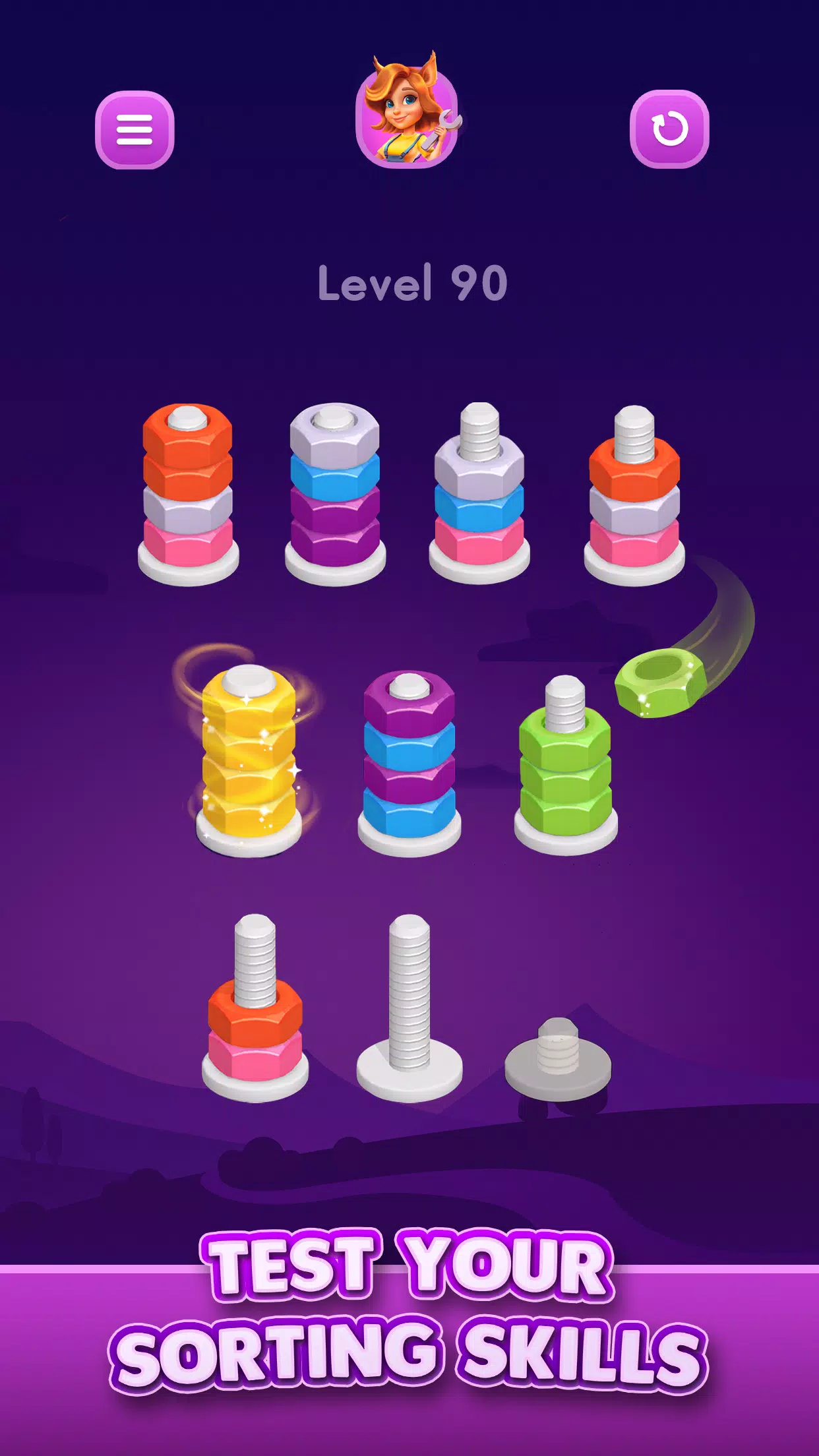 Nut Sort: Color Sorting Game Скриншот 3