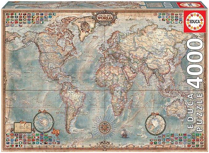 Educa 4,000 Piece Puzzle - The World Map