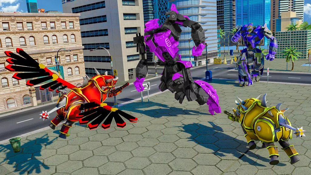 Flying Rhino Robot Transform: Robot War Games Captura de tela 2