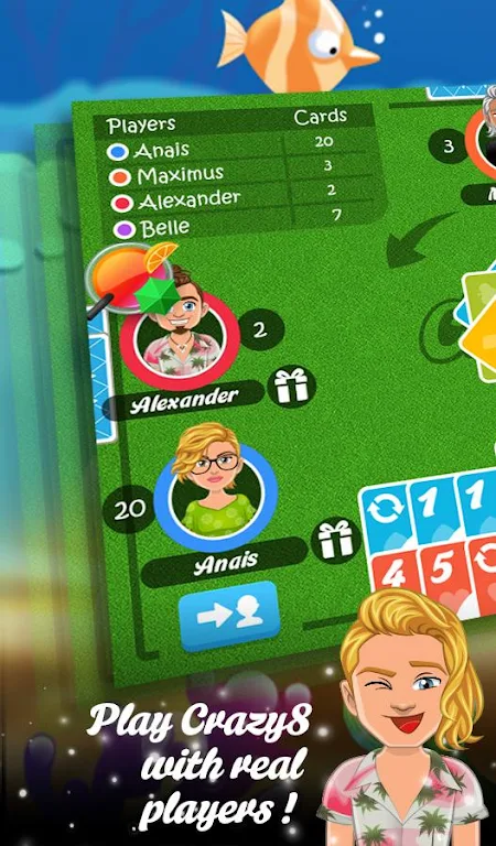 Multiplayer Crazy8 Game Capture d'écran 0