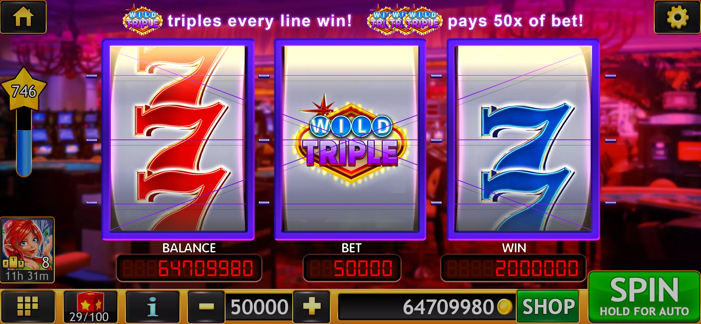 Wild Triple 777 Slots Casino Schermafbeelding 0