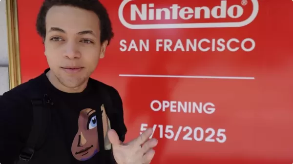 Camper ждет за пределами магазина Сан -Франциско Nintendo для Switch 2 перед открытием