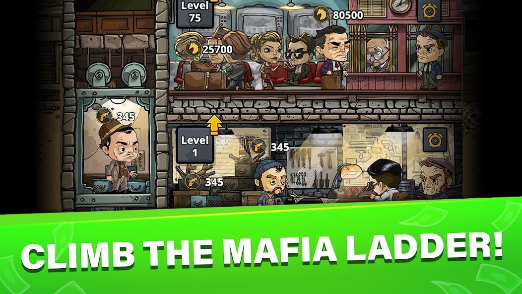 Idle Mafia Manager: Tycoon Sim Mod Captura de pantalla 0