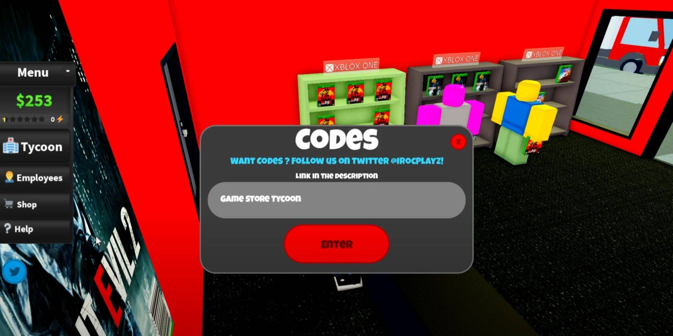 Game Store Tycoon Code Input