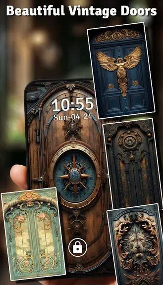 Vintage Door Lock Screen Tangkapan skrin 2