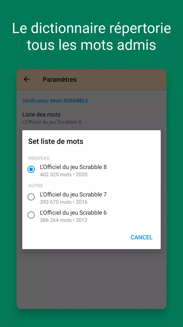 Verificateur Mots SCRABBLE Zrzut ekranu 2