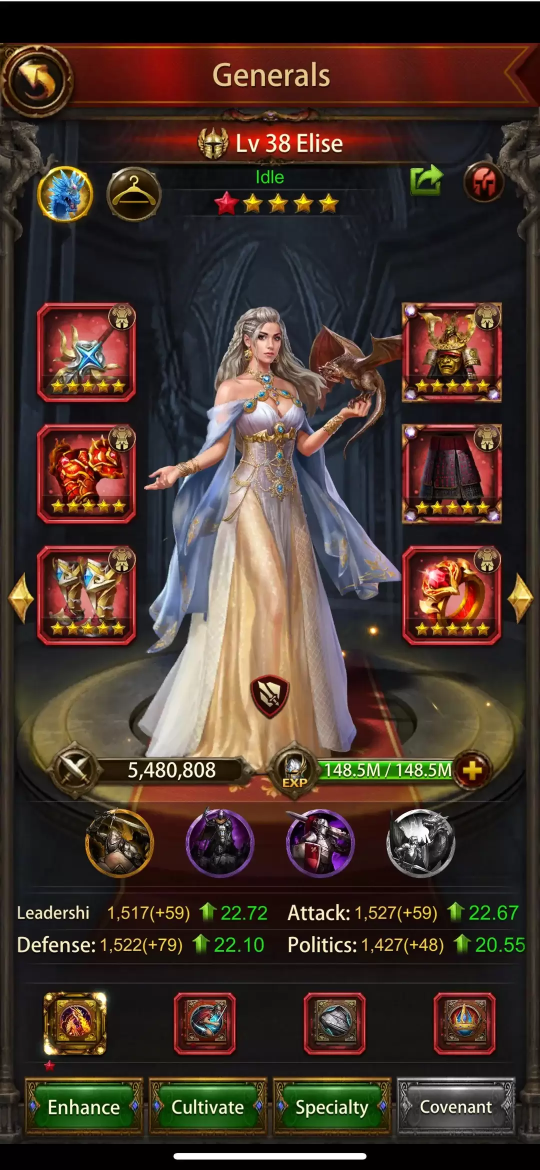 Elise, Evony의 기병대 장군