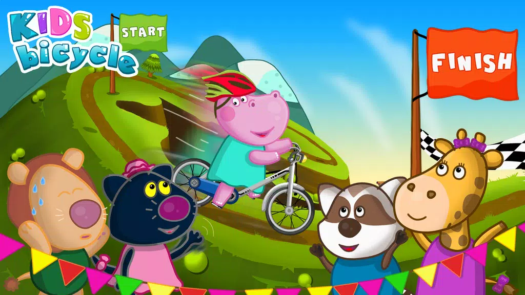 Hippo Bicycle: Kids Racing ภาพหน้าจอ 0