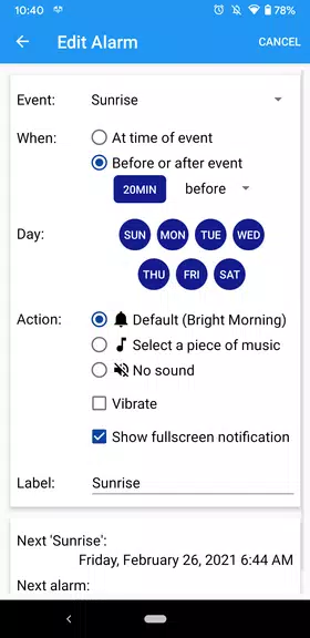 Sun Alarm স্ক্রিনশট 1