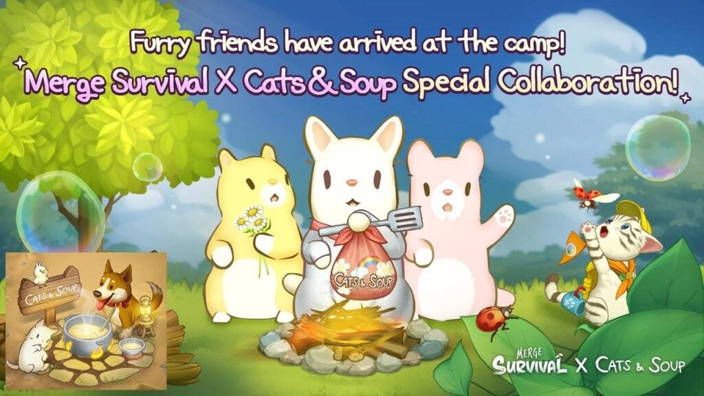 Enjoy an Adorable Bunch of Cats' Daily Lives in the Merge Survival x Cats & Soup Collab!