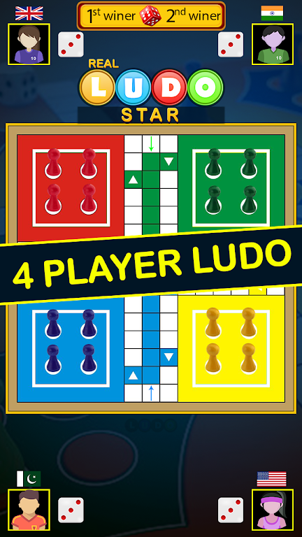 Real Ludo Star King : Board Game Tangkapan skrin 1