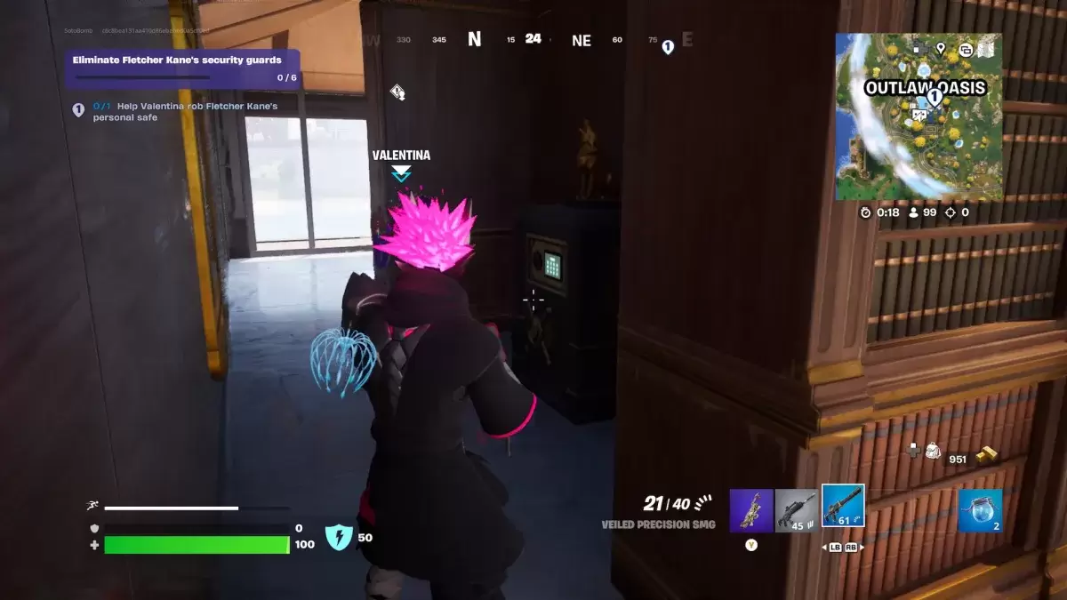Ang personal na ligtas ni Fletcher Kane sa Fortnite.