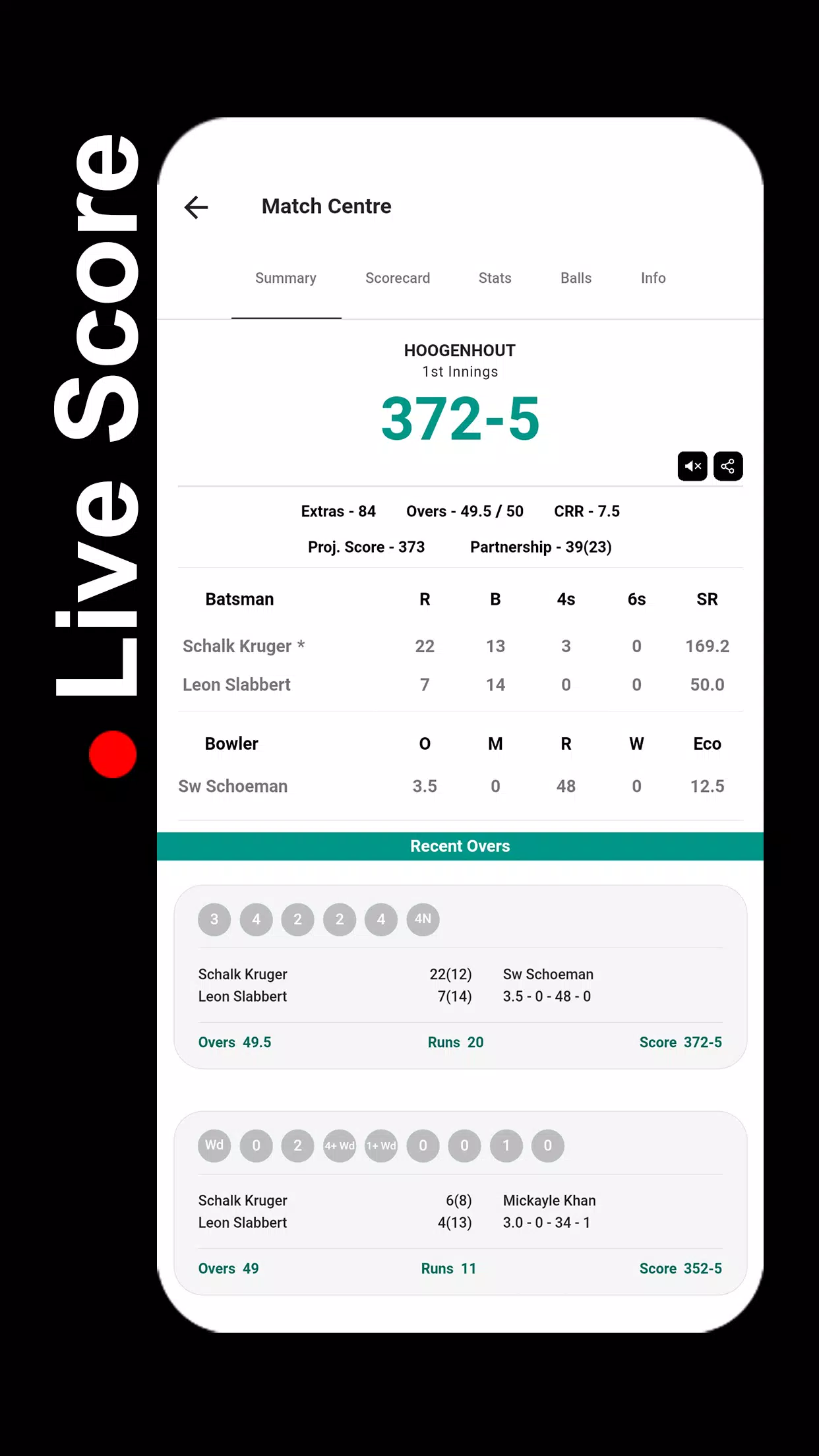 STUMPS - The Cricket Scorer Captura de pantalla 1