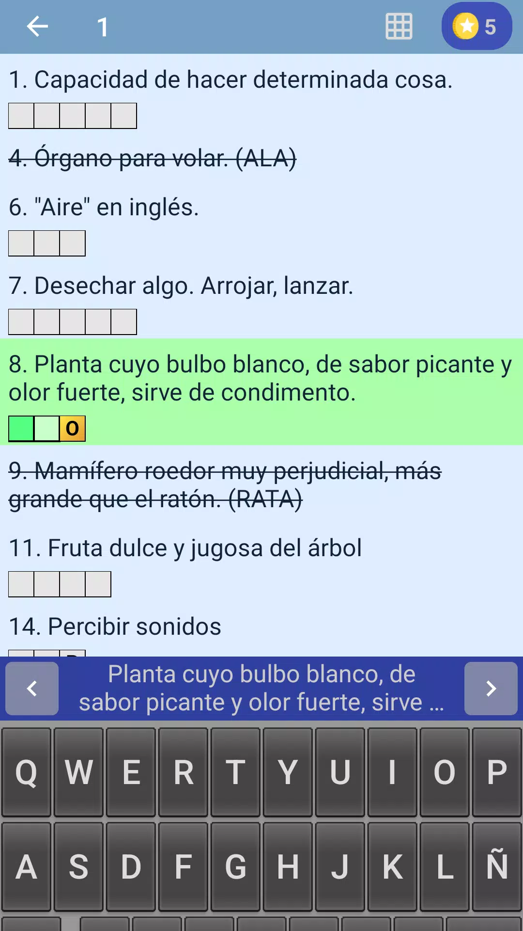 Crucigrama en español Ảnh chụp màn hình 1