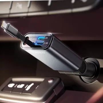 Lisen 57W 三合一 USB 車用充電器特價 10 美元 伸縮式 USB-C 傳輸線同步降價
