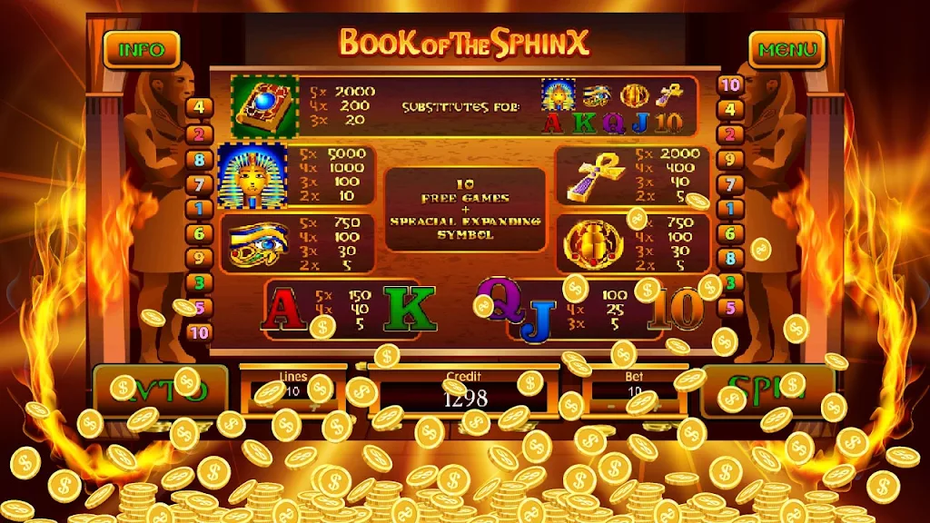 Book Of Sphinx Slot Captura de pantalla 2
