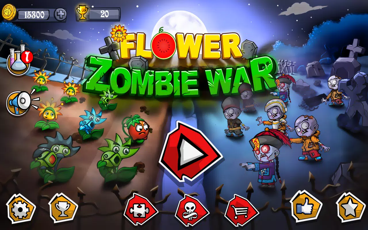 Flower Zombie War ภาพหน้าจอ 0