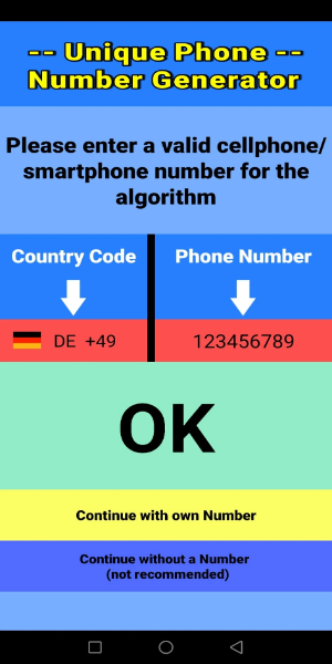 Unique Phone Number Generator Ekran Görüntüsü 0