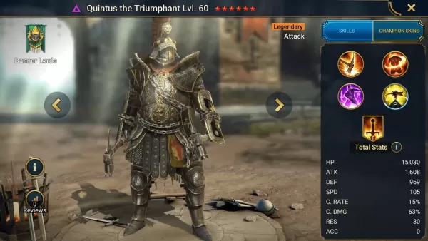 RAID: Shadow Legends - Guía del Campeón Quintus el Triunfante: Mejores Builds, Maestrías & Artefactos (PvE + PvP)
