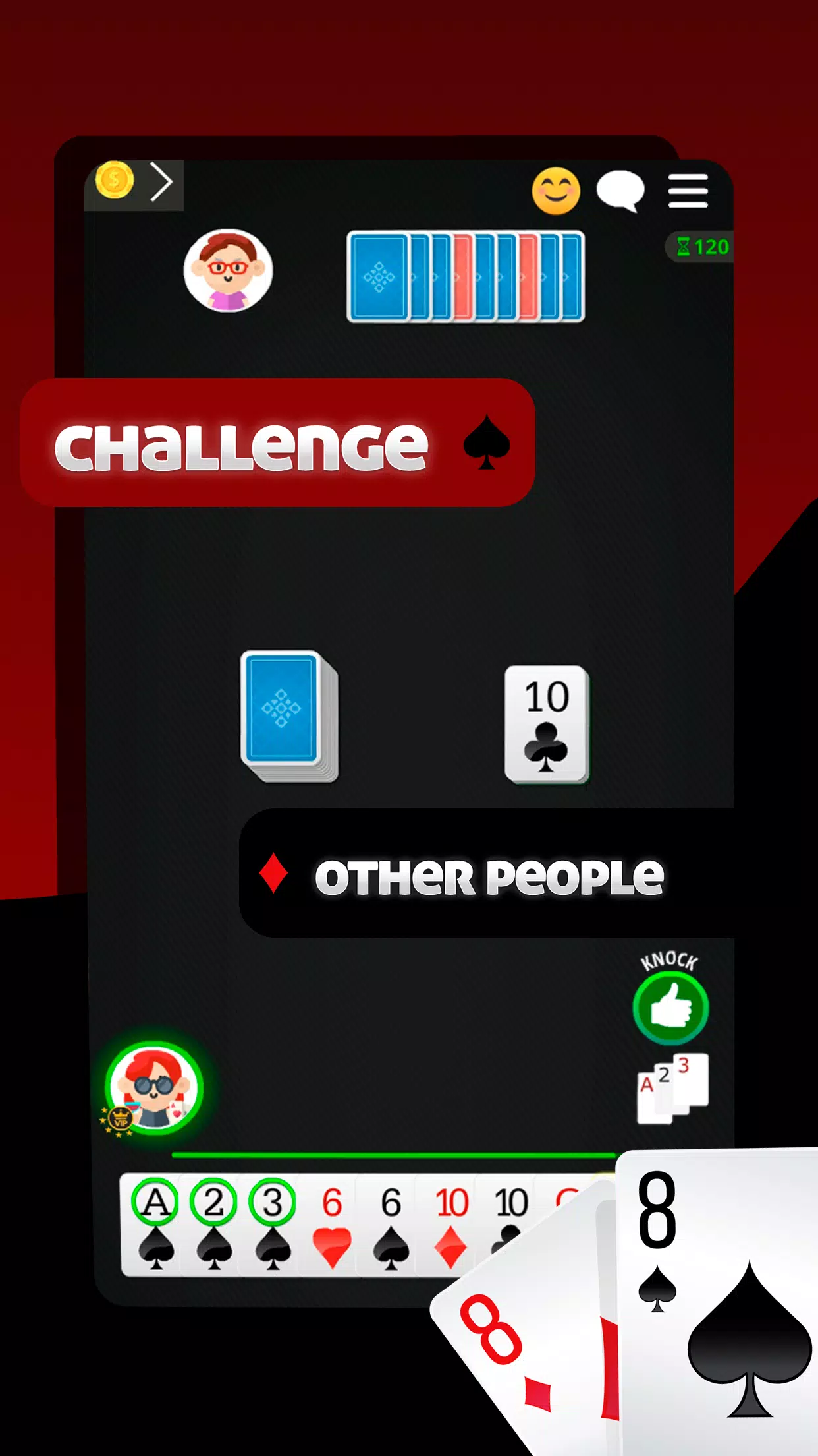 Straight Gin Rummy Online 스크린샷 2