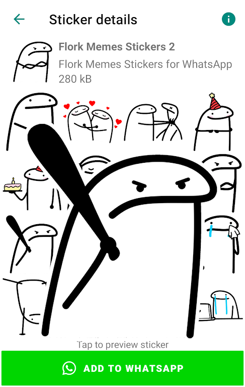 Schermata Flork memes stickers WASticker 3