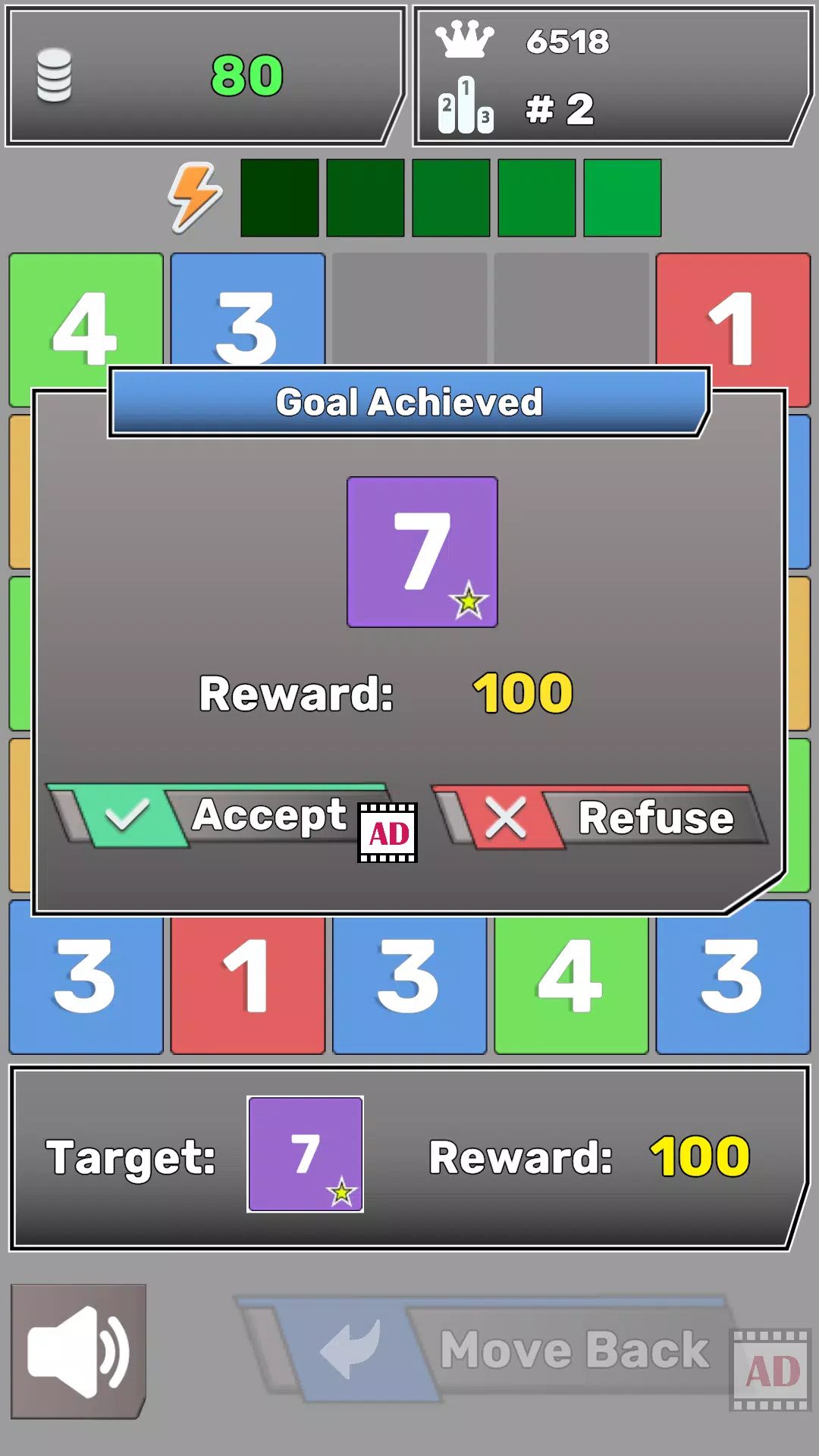 Schermata Number Blocks Match Puzzle. 1