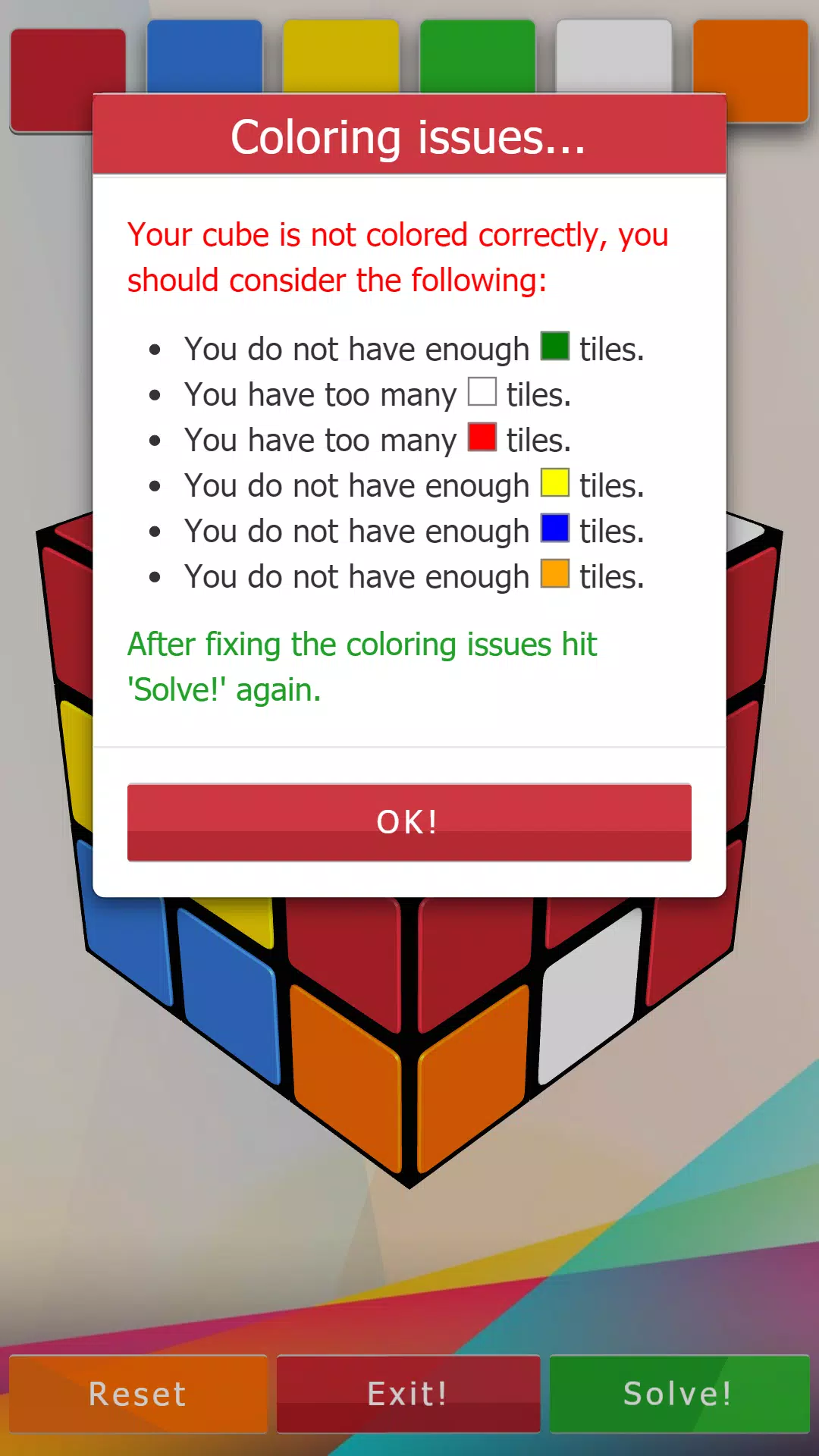 3D-Cube Solver Schermafbeelding 2