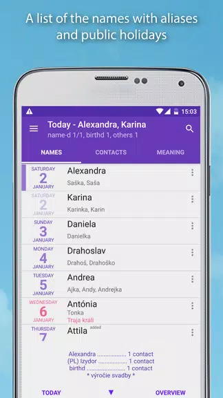 Name days Capture d'écran 1