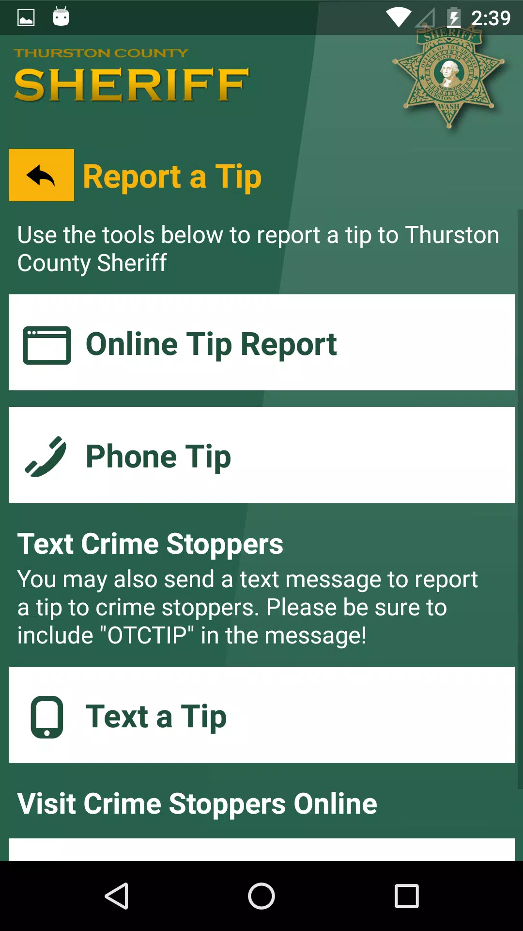 Thurston County Sheriff应用截图第1张