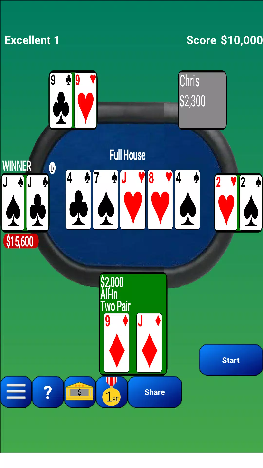 Texas Hold'em Poker ဖန်သားပြင်ဓာတ်ပုံ 0