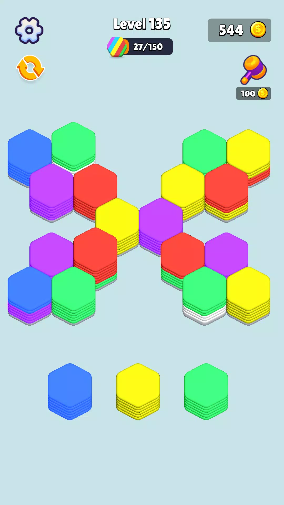 Stack Hexa Sort: Puzzle Match ဖန်သားပြင်ဓာတ်ပုံ 3