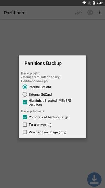 Partitions Backup and Restore スクリーンショット 0