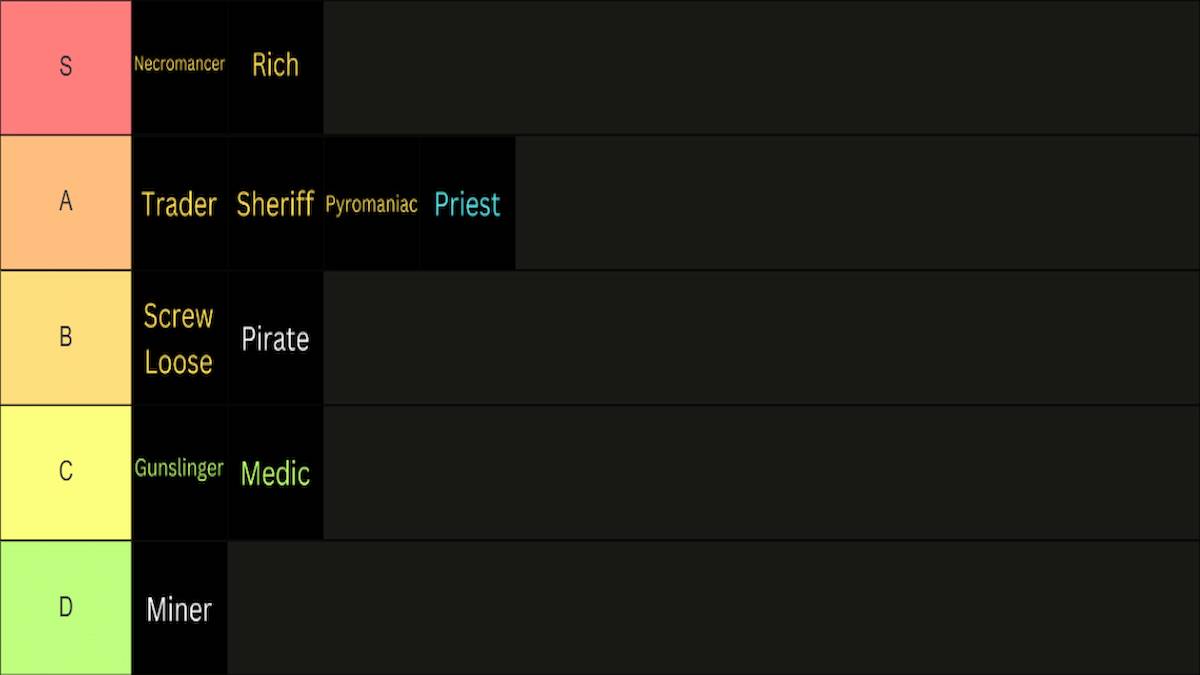Dead Sails Class Tier List 모든 수업 안내서