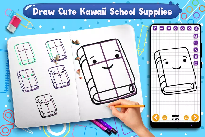 Learn to Draw School Supplies Schermafbeelding 0