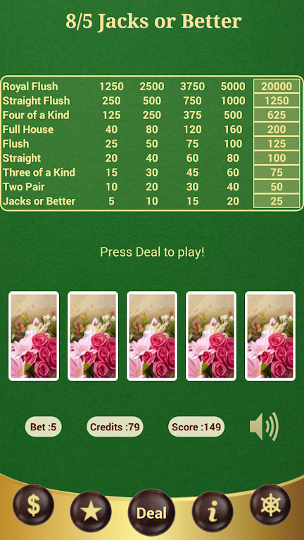 Schermata 8/5 Jacks or Better Poker 0