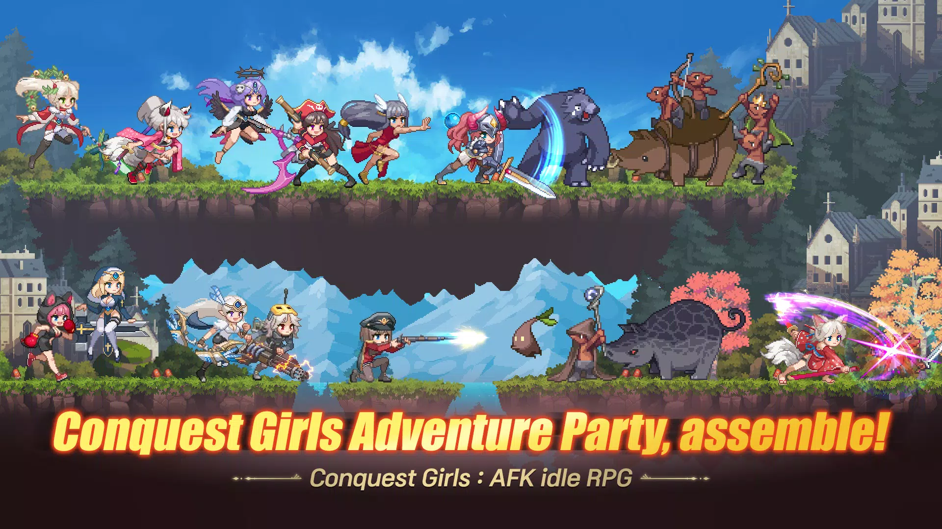 Conquest Girls: AFK Idle RPG Captura de tela 0