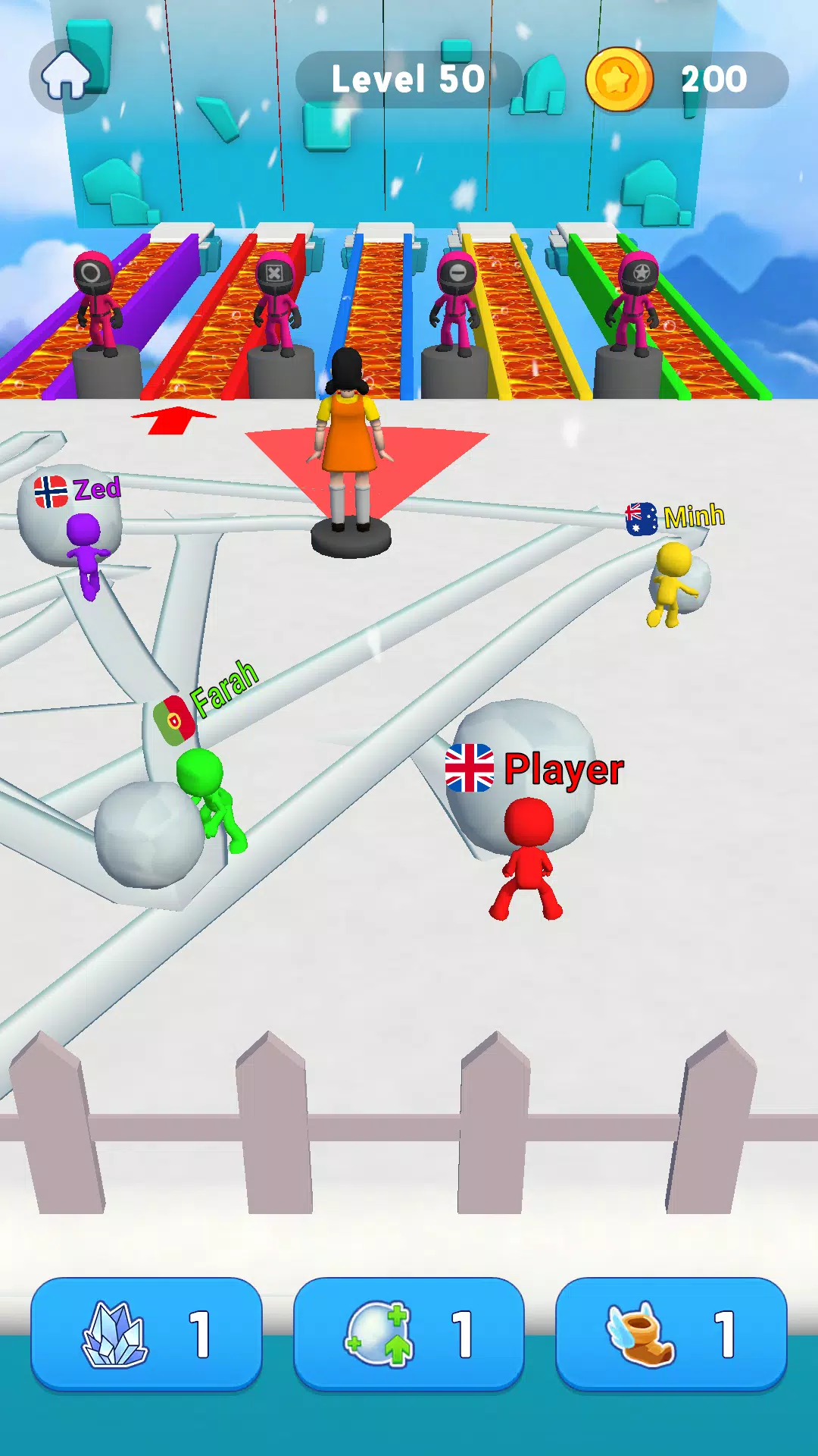 Snowball Race 3D: Ice Bridge Screenshot 0