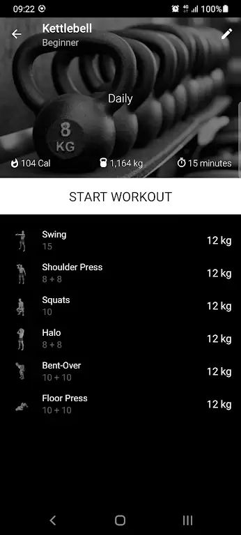 Kettlebell Home Workout Captura de tela 2