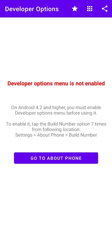 Developer Options 스크린샷 1