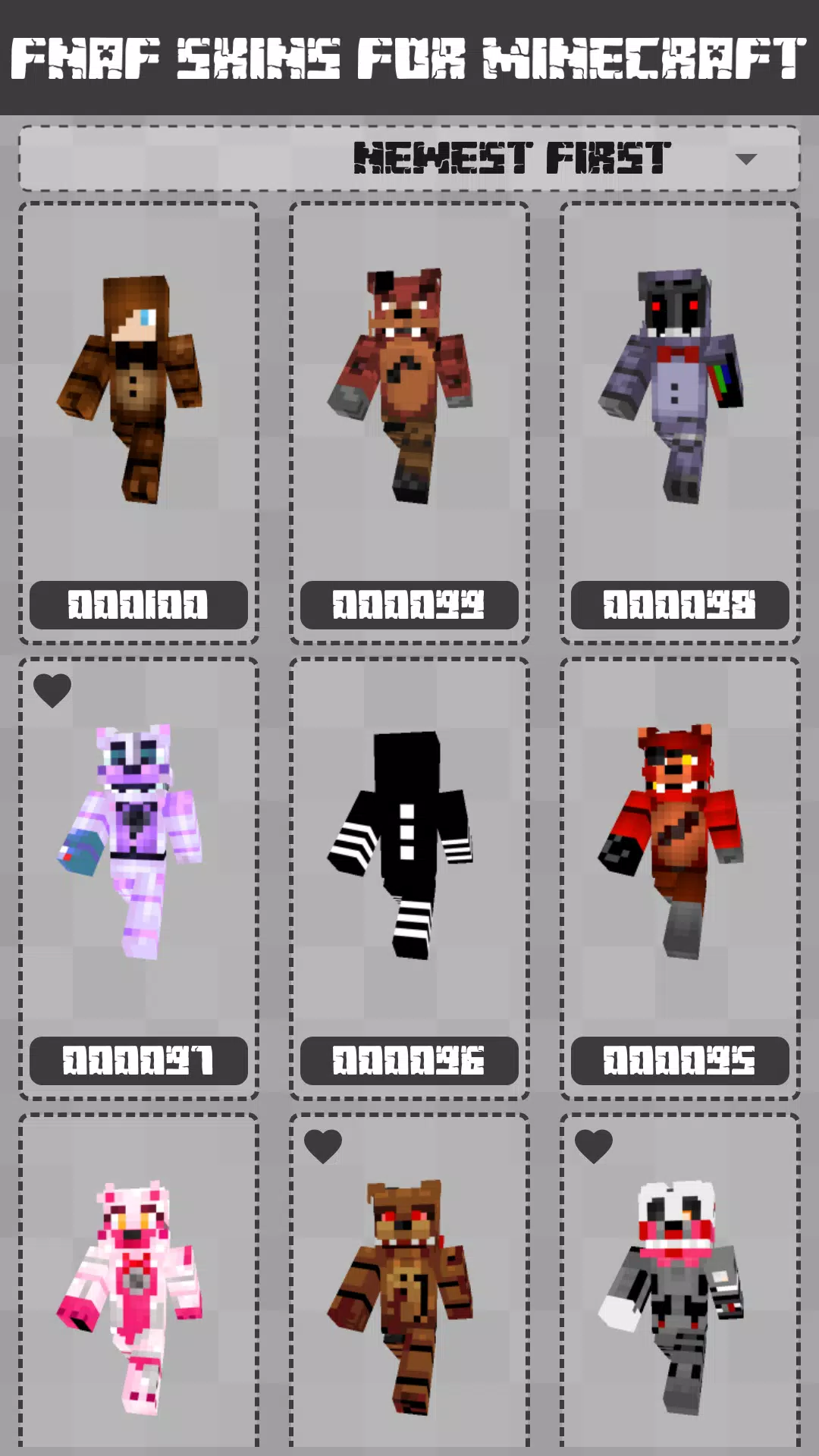 FNAF Skins for Minecraft PE Captura de pantalla 0